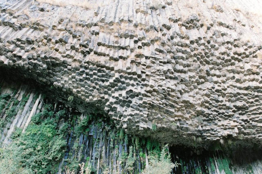 Symphony of Stones basalt columns in Azat River Gorge, Armenia